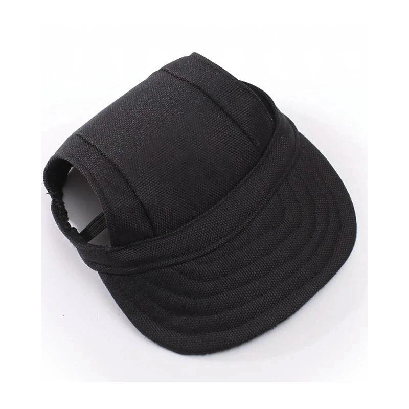 Canvas Dog Sun Hat with Ear Holes and Chin Strap i-black m by HitMyNeed