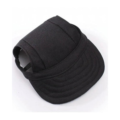 Canvas Dog Sun Hat with Ear Holes and Chin Strap i-black m by HitMyNeed