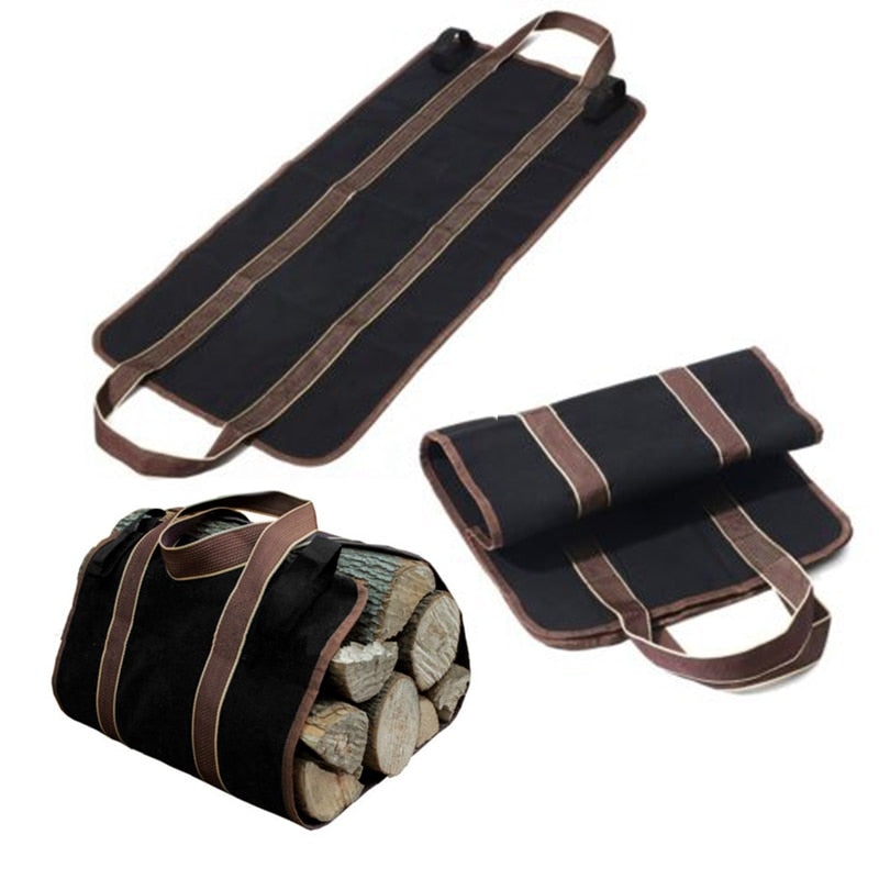 Canvas Log Carrier Bag for Firewood, 90 x 40 cm by HitMyNeed