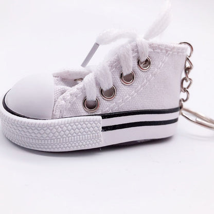Canvas Mini Sneaker Keychain white by HitMyNeed