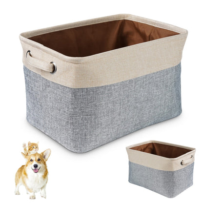 Canvas Pet Toy Storage Box with Handles 24.6L by HitMyNeed