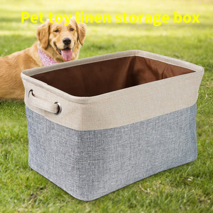 Canvas Pet Toy Storage Box with Handles 24.6L by HitMyNeed