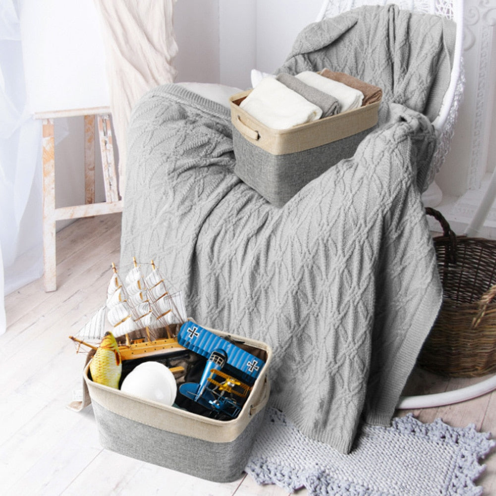 Canvas Pet Toy Storage Box with Handles 24.6L by HitMyNeed