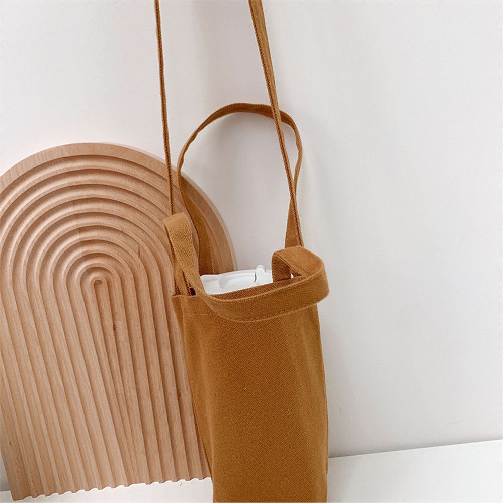 Canvas Shoulder Tumbler Bag with Adjustable Strap coffee by HitMyNeed