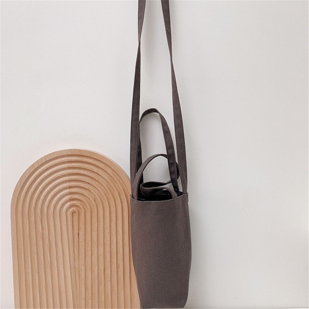 Canvas Shoulder Tumbler Bag with Adjustable Strap dark-grey by HitMyNeed