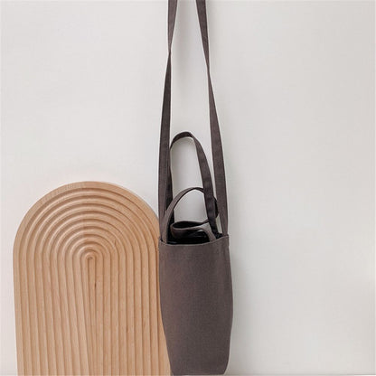 Canvas Shoulder Tumbler Bag with Adjustable Strap dark-grey by HitMyNeed