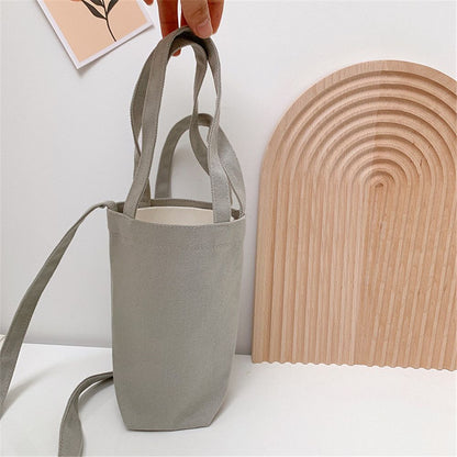 Canvas Shoulder Tumbler Bag with Adjustable Strap light-grey by HitMyNeed