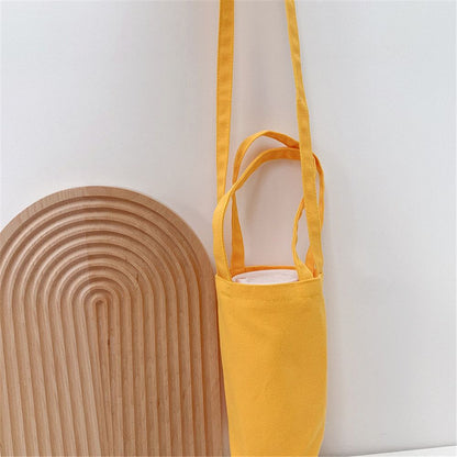 Canvas Shoulder Tumbler Bag with Adjustable Strap yellow by HitMyNeed