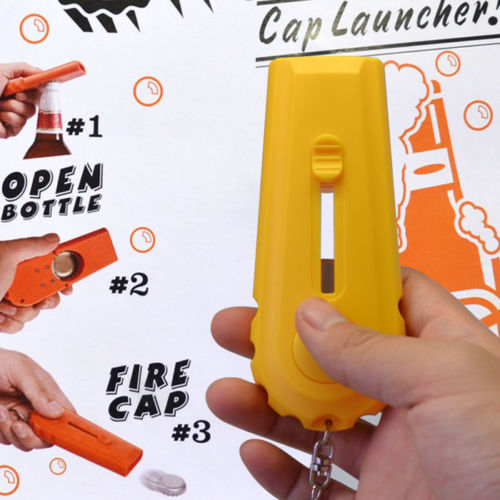 Cap Launcher Bottle Opener Keychain by HitMyNeed