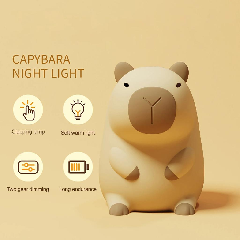 Capybara Silicone Night Light with Timer & Dimming by HitMyNeed