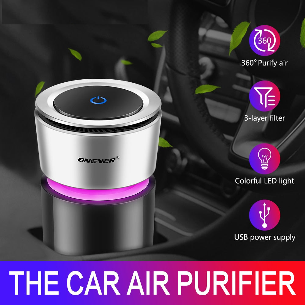 Car Air Cleaner Ionizer with Activated Carbon Filter by HitMyNeed