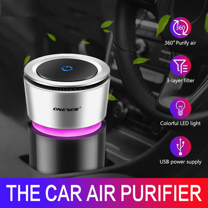 Car Air Cleaner Ionizer with Activated Carbon Filter by HitMyNeed