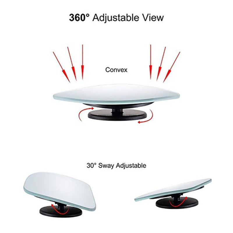 Car Blind Spot Mirrors 2pcs - Wide Angle Safety Glass by HitMyNeed