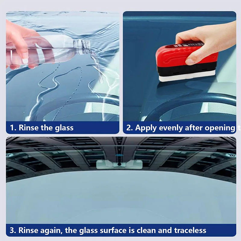 Car Glass Cleaner & Oil Film Remover with Brush 120ml by HitMyNeed