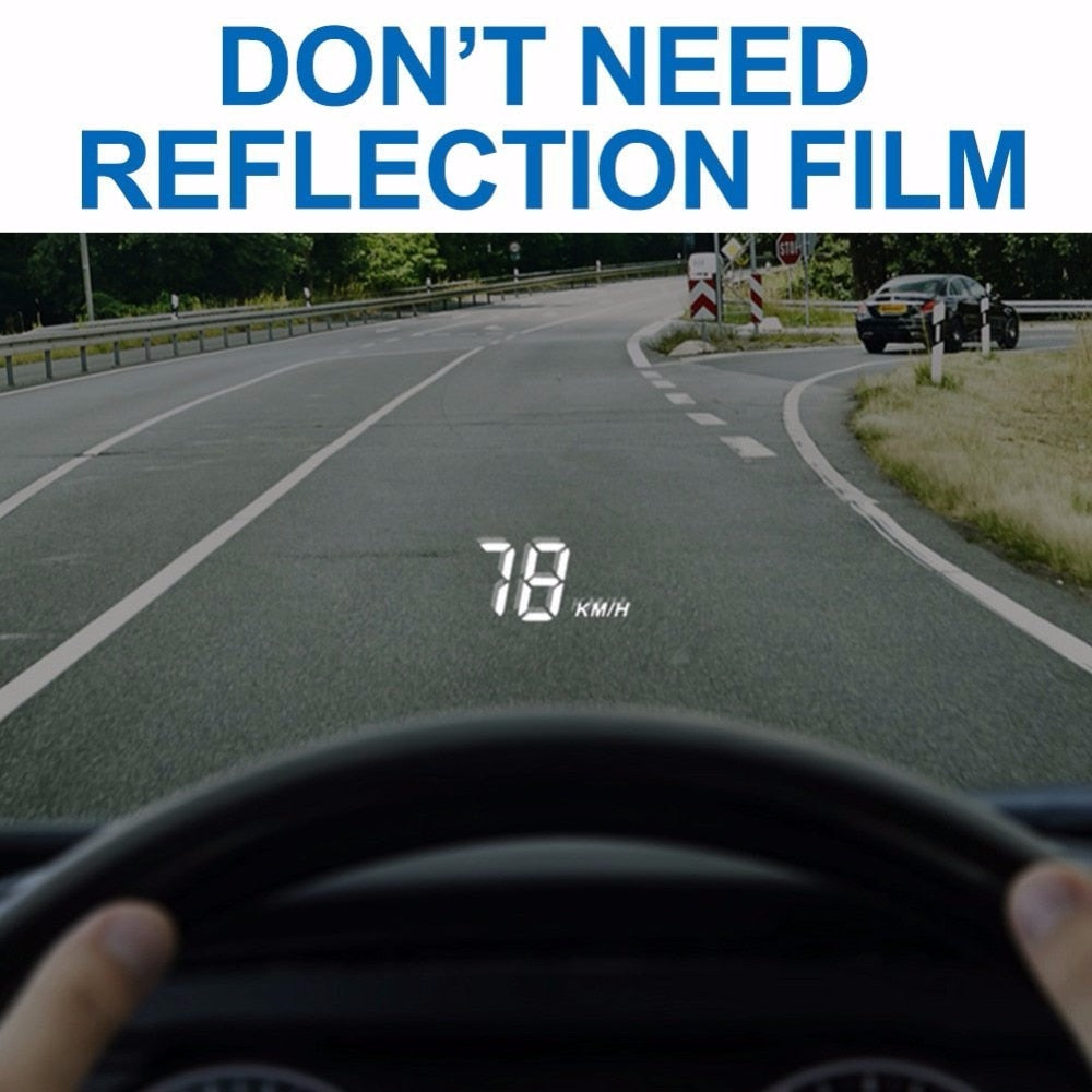 Car Head Up Display with Windshield Speed Warning by HitMyNeed