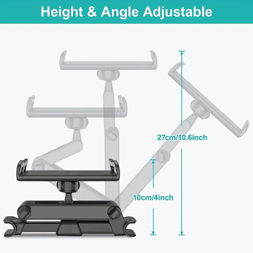 Car Headrest Tablet Holder for 4.7-12.9" Devices by HitMyNeed