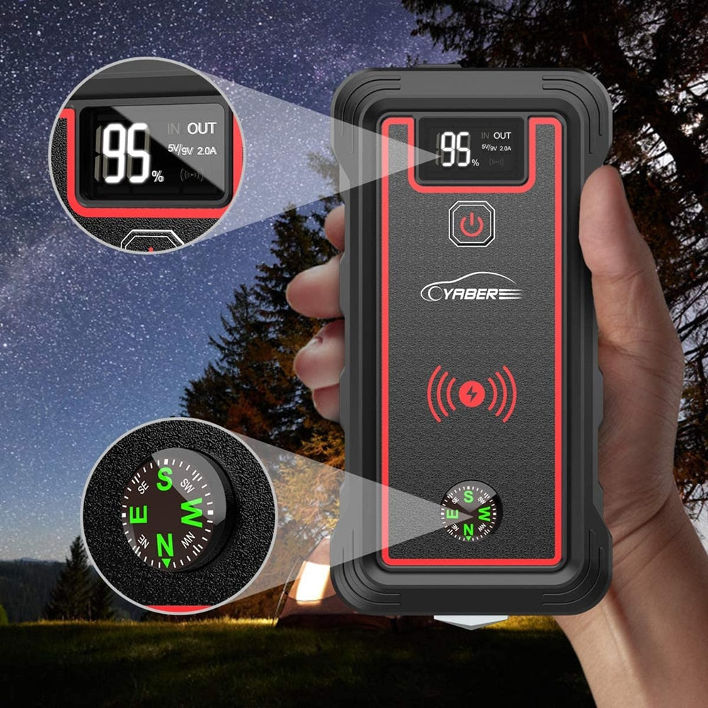 Car Jump Starter Power Bank with LCD and 2500A Peak by HitMyNeed