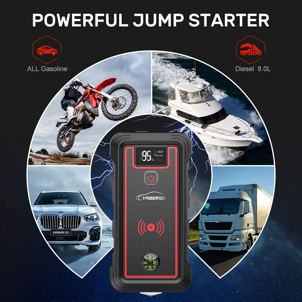 Car Jump Starter Power Bank with LCD and 2500A Peak by HitMyNeed