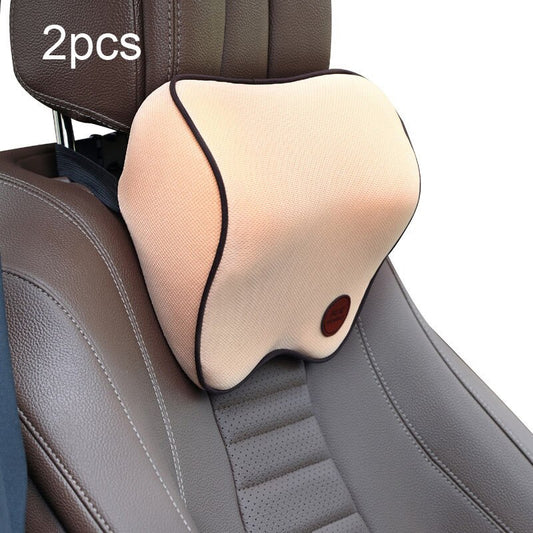 Car Neck Rest Head Support Pillow Set (2 Pack) 2pcs-beige by HitMyNeed