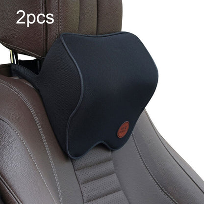 Car Neck Rest Head Support Pillow Set (2 Pack) 2pcs-full-black by HitMyNeed