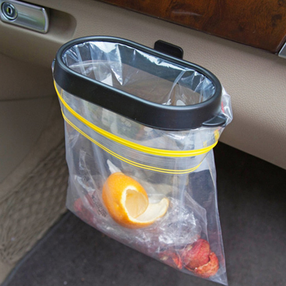 Car Organizer Clear Trash Bag with Adhesive Mount by HitMyNeed
