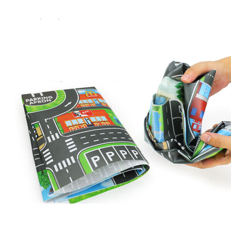 Car Play Mat Parking Road Map with 10 Toy Cars by HitMyNeed