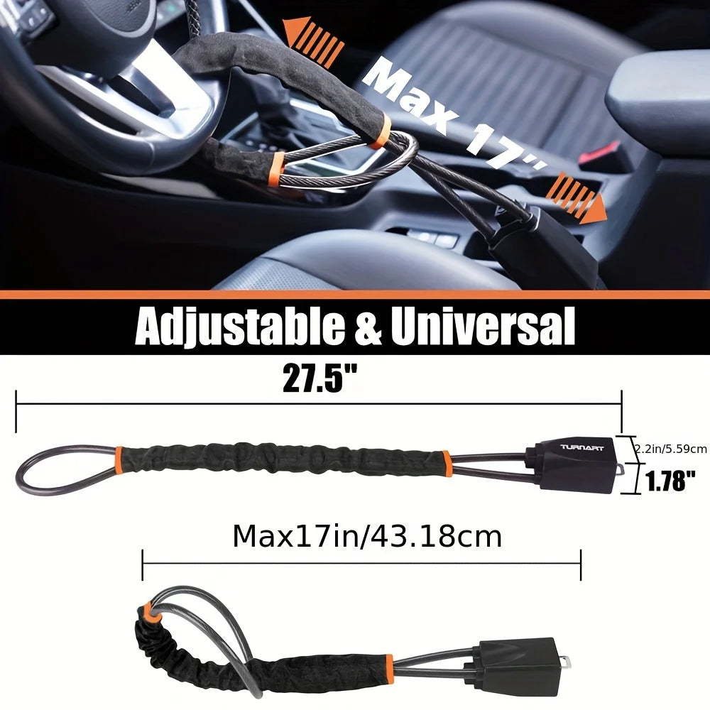 Car Steering Wheel Cable Lock in 4 Colors by HitMyNeed