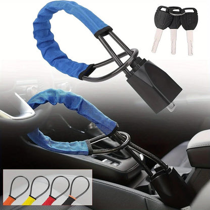 Car Steering Wheel Cable Lock in 4 Colors blue by HitMyNeed