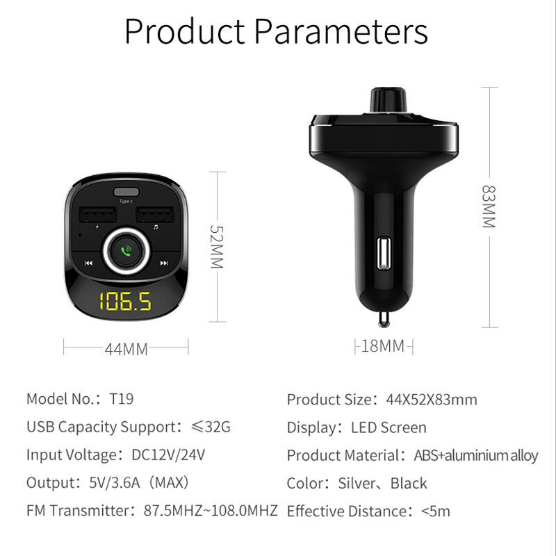 Car USB & Type-C Charger with FM Transmitter by HitMyNeed
