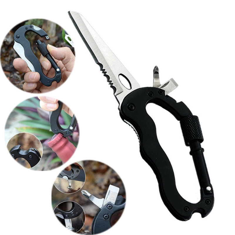 Carabiner Keychain 6-in-1 Multitool by HitMyNeed