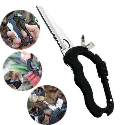 Carabiner Keychain 6-in-1 Multitool by HitMyNeed
