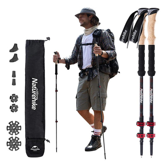 Carbon Fiber Collapsible Trekking Poles (Pair) by HitMyNeed