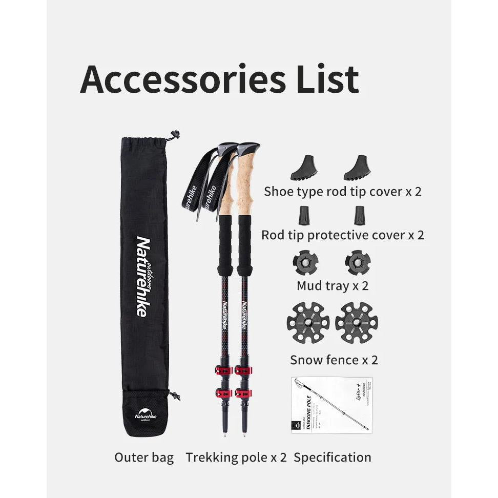Carbon Fiber Collapsible Trekking Poles (Pair) by HitMyNeed