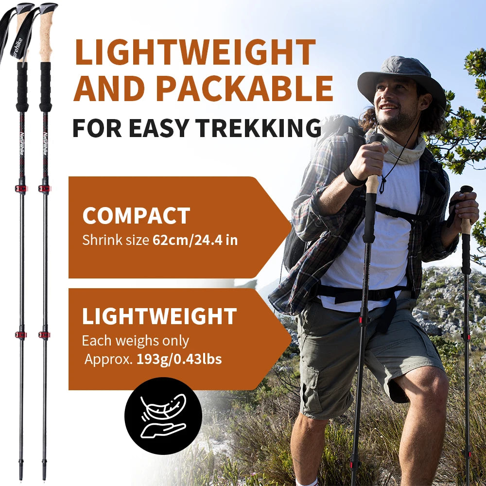 Carbon Fiber Collapsible Trekking Poles (Pair) by HitMyNeed