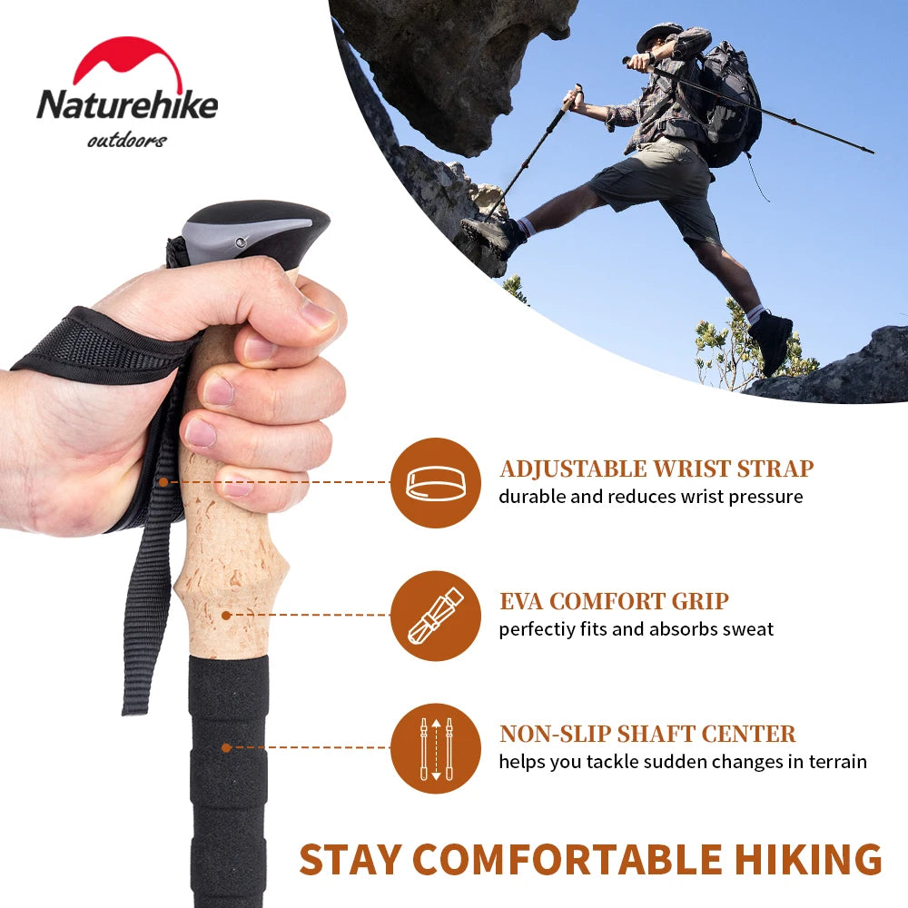 Carbon Fiber Collapsible Trekking Poles (Pair) by HitMyNeed