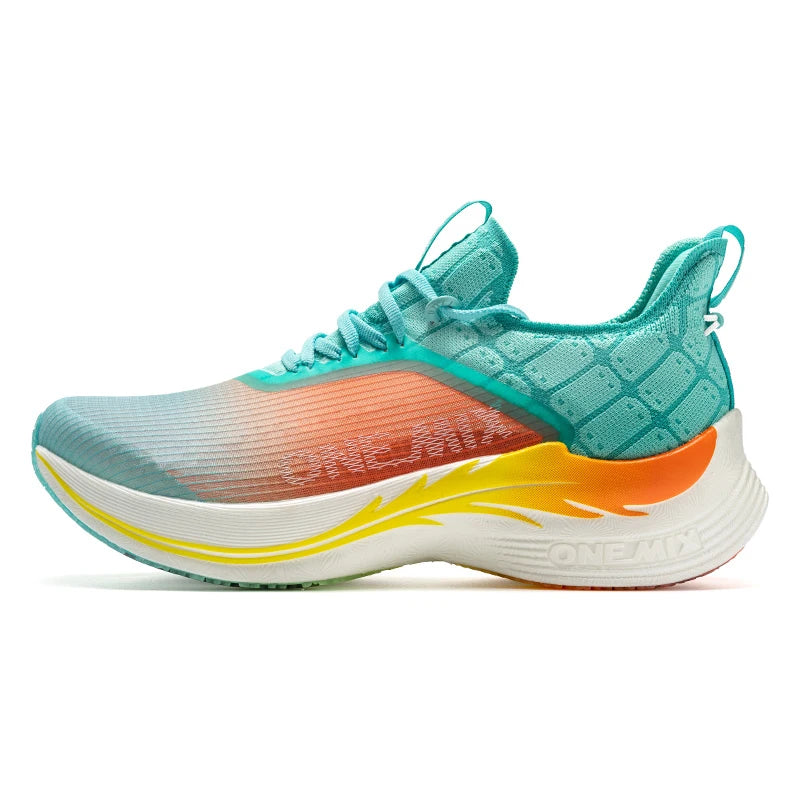 Carbon Fiber Plate Marathon Running Shoes light-blue-orange 4.0 by HitMyNeed