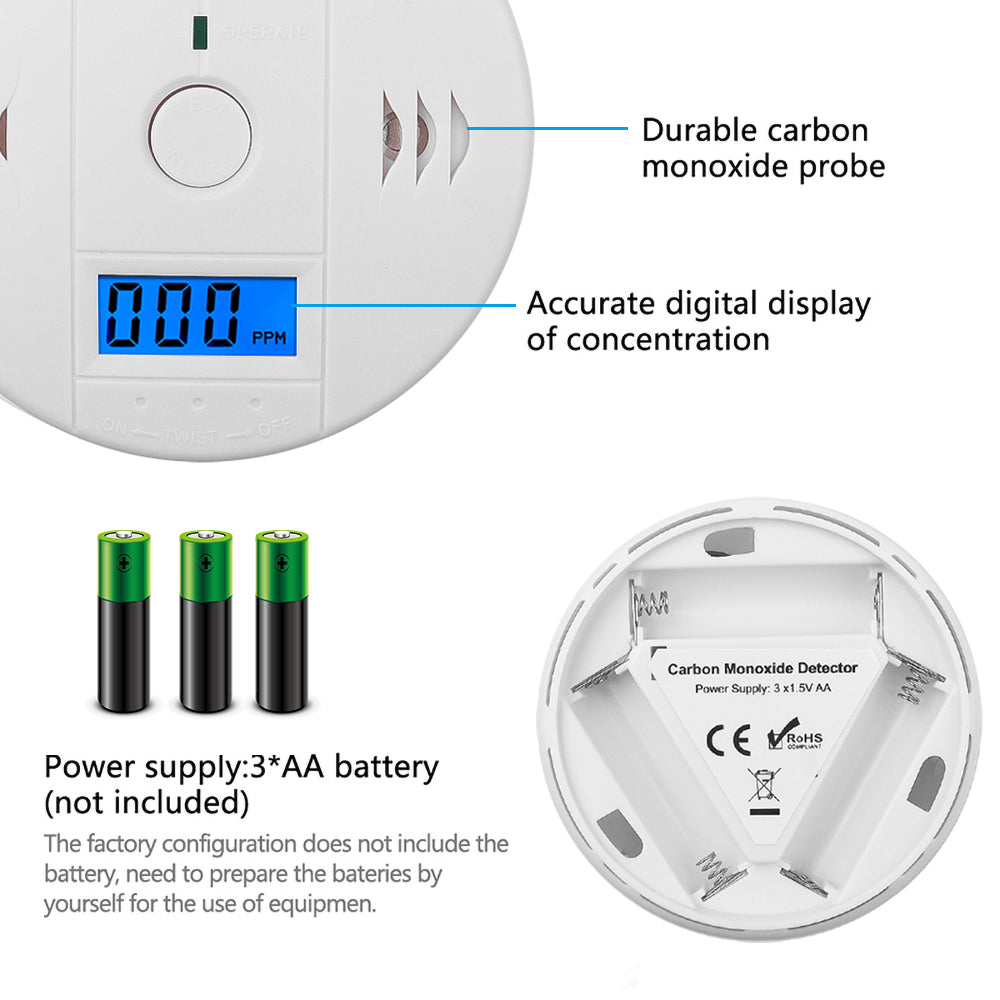 Carbon Monoxide Gas Detector with LCD and Alarm by HitMyNeed