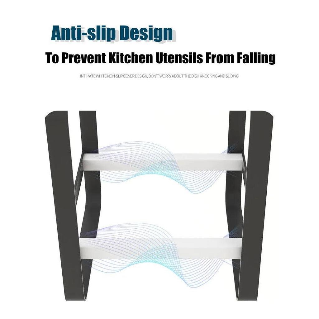 Carbon Steel Dish Drying Stand Shelf for Kitchen by HitMyNeed