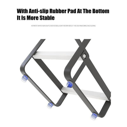 Carbon Steel Dish Drying Stand Shelf for Kitchen by HitMyNeed