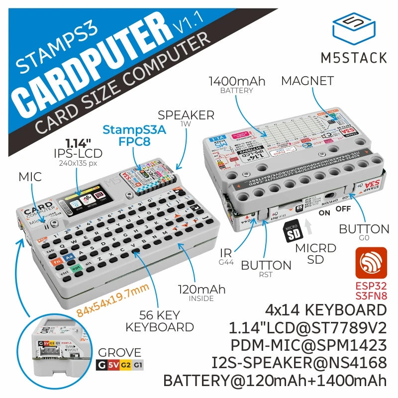 Cardputer with M5StampS3 v1.1 Development Kit by HitMyNeed