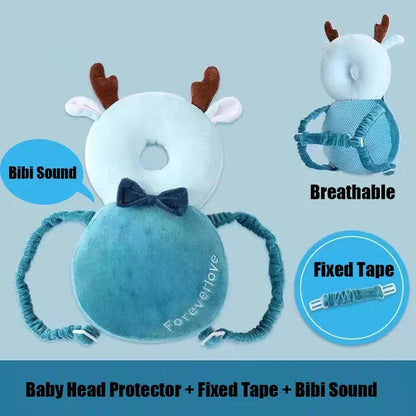 Cartoon Bee Baby Head Protector Pillow Backpack 34cm-plush-blue by HitMyNeed