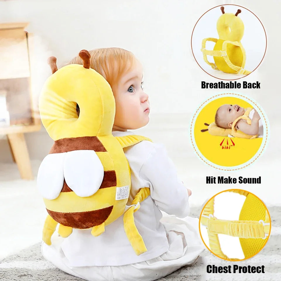 Cartoon Bee Baby Head Protector Pillow Backpack by HitMyNeed