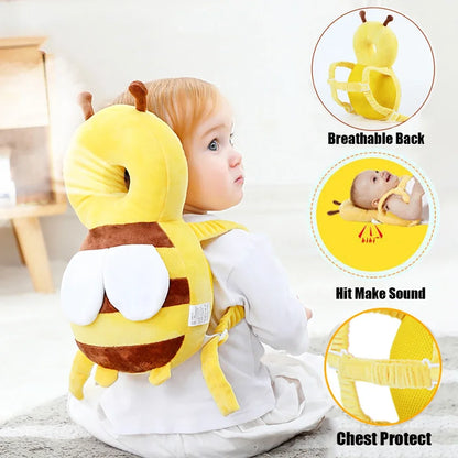 Cartoon Bee Baby Head Protector Pillow Backpack by HitMyNeed