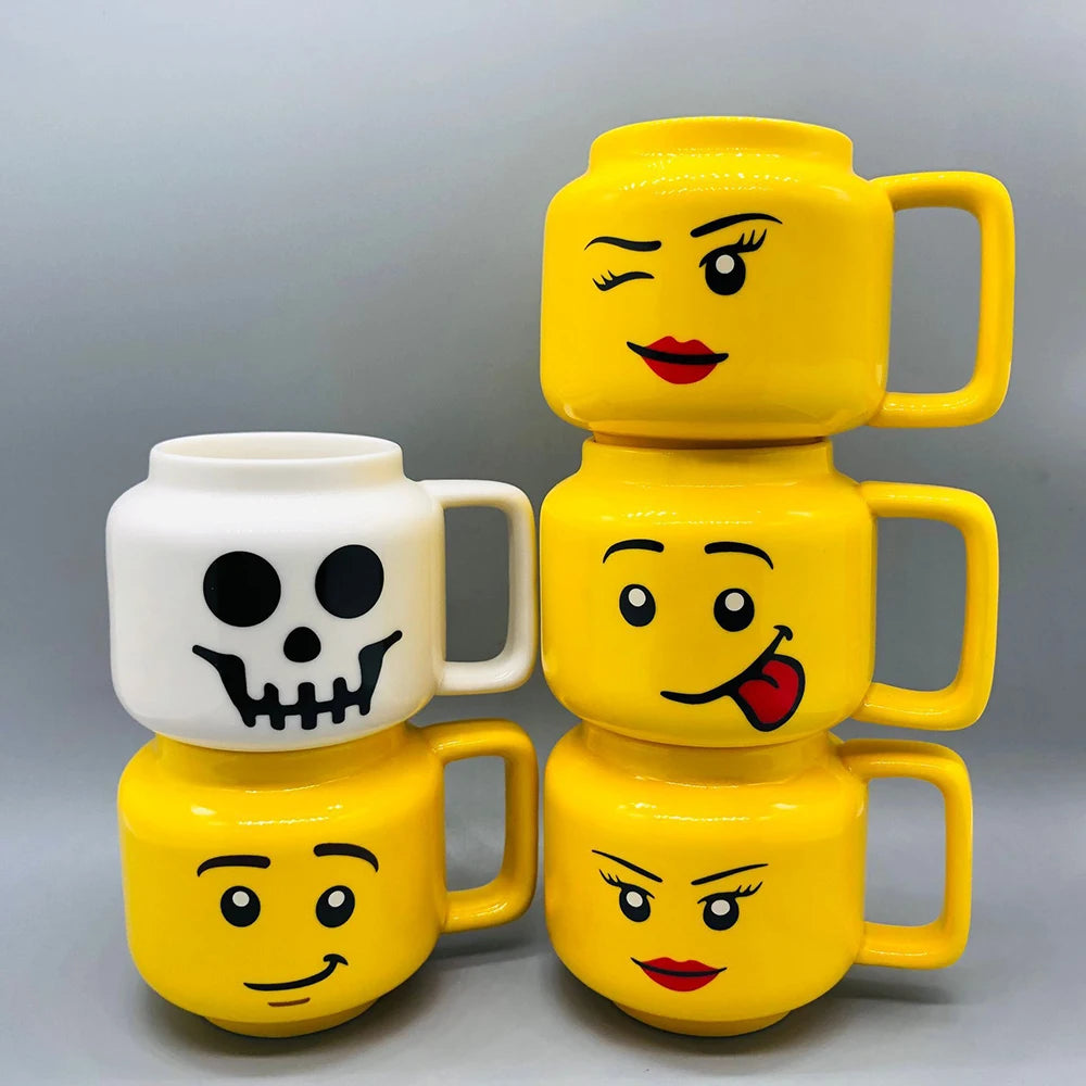 Cartoon Ceramic Mug 250ml with Impish Face Design by HitMyNeed