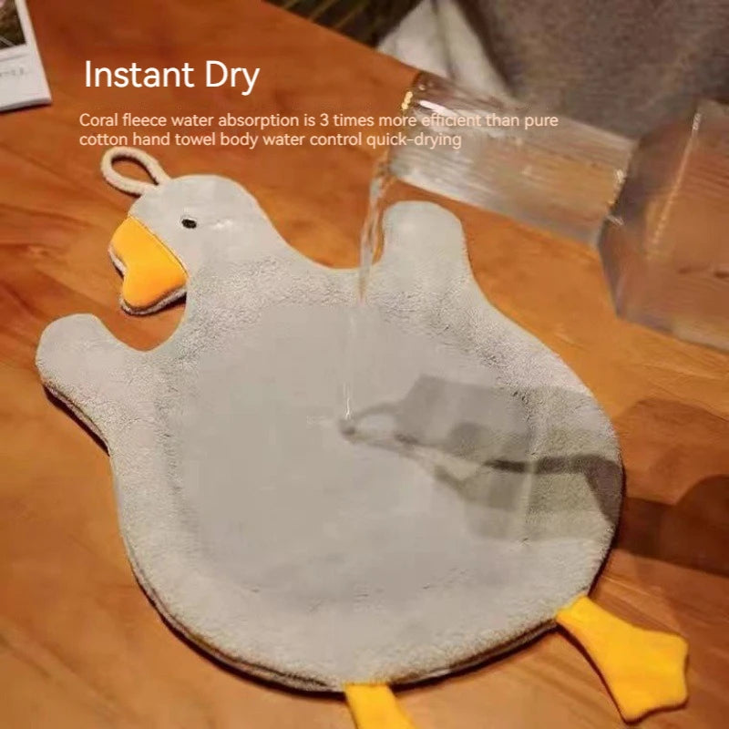 Cartoon Goose Hanging Hand Towel for Kitchen & Bath by HitMyNeed