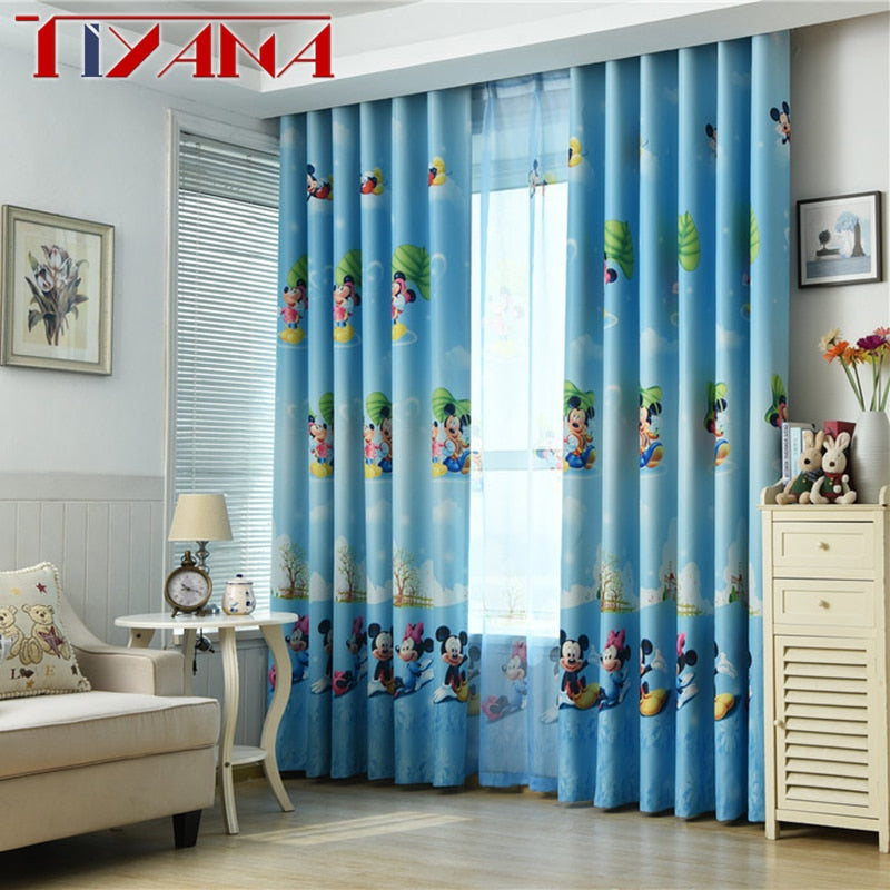 Cartoon Kids Room Curtain with Light Filtering by HitMyNeed
