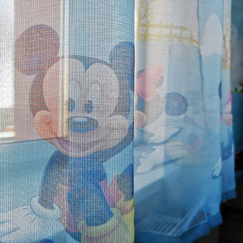 Cartoon Kids Room Curtain with Light Filtering curtian-tulle 1pc-w500cm-x-h260cm pull-pleated-tape by HitMyNeed