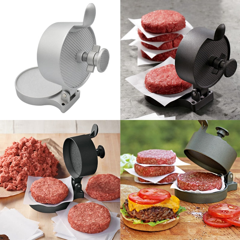 Cast Aluminum Burger Patty Press with Adjustable Thickness by HitMyNeed