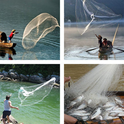 Cast Net Easy Throw Nylon Fishing Net 2.4m by HitMyNeed