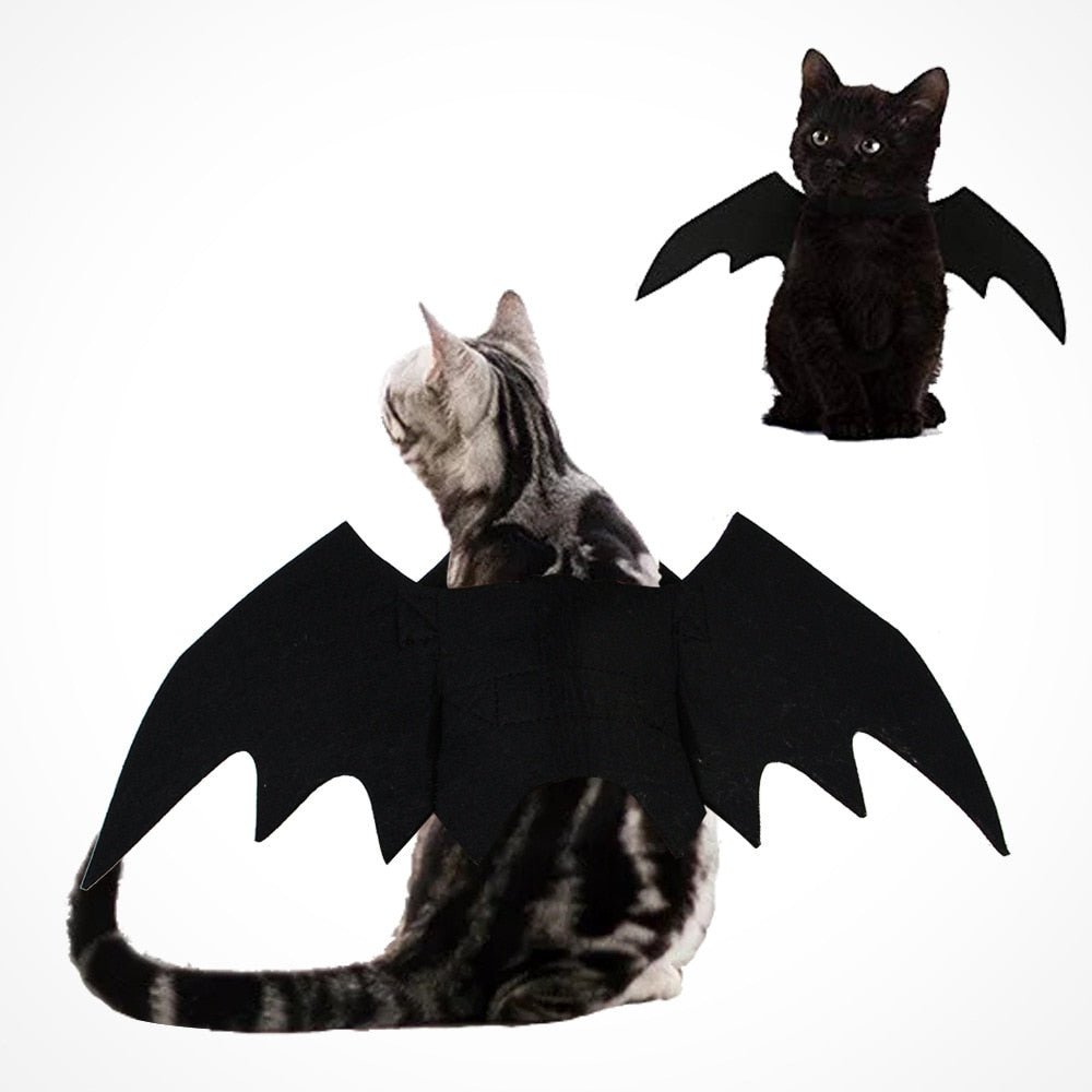 Cat Bat Costume Wings for Pets - Adjustable Halloween Outfit by HitMyNeed